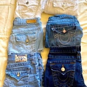 Huge 5 True Religion Jeans and Shorts lot size 26